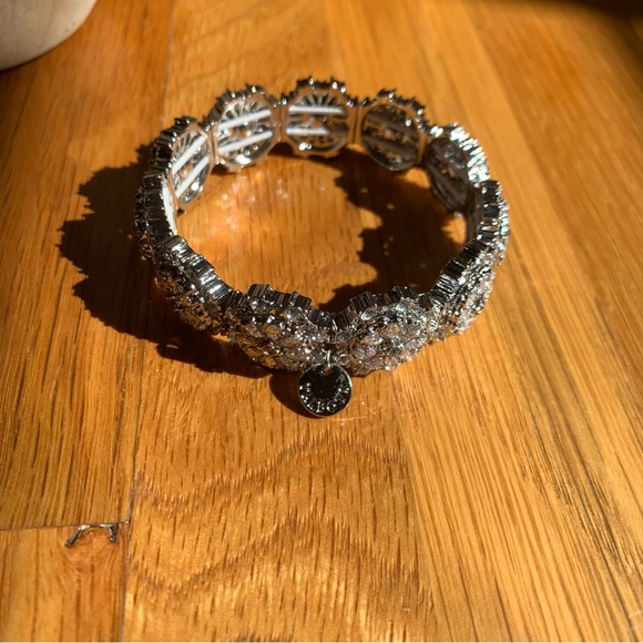 Super Sparkly Silver Cuff Bracelet CZ Pave Talbots Jewelry - Picture 5 of 13